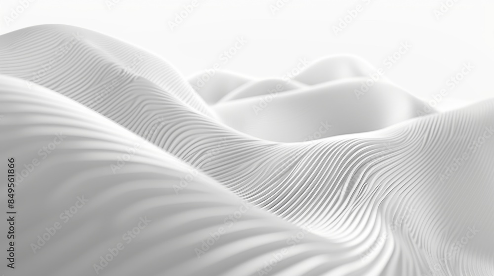 Canvas Prints abstract white wave form, generative ai