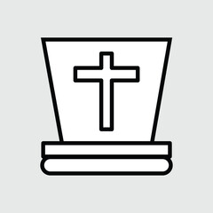 Obraz premium Tombstone icon. gravestone icon. Rip grave icon vector. Halloween vector illustration. Halloween and scary, tombstone sign vector graphics. EPS file 38.