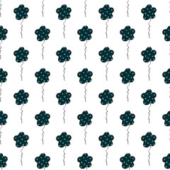 Holiday seamless pattern with flying balloon doodle for decorative print, wrapping paper, greeting cards, wallpaper and fabric