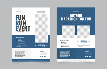 Running event poster template. Poster design with abstract and creative running event design layout. Running event social media post. Eps vector illustration.