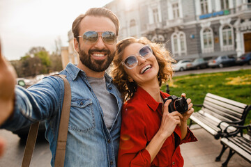 man and woman on romantic vacation walking together © mary_markevich