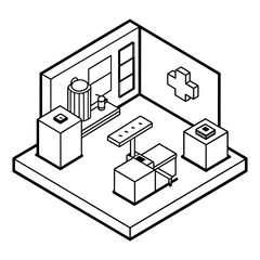 isometric sketch of house