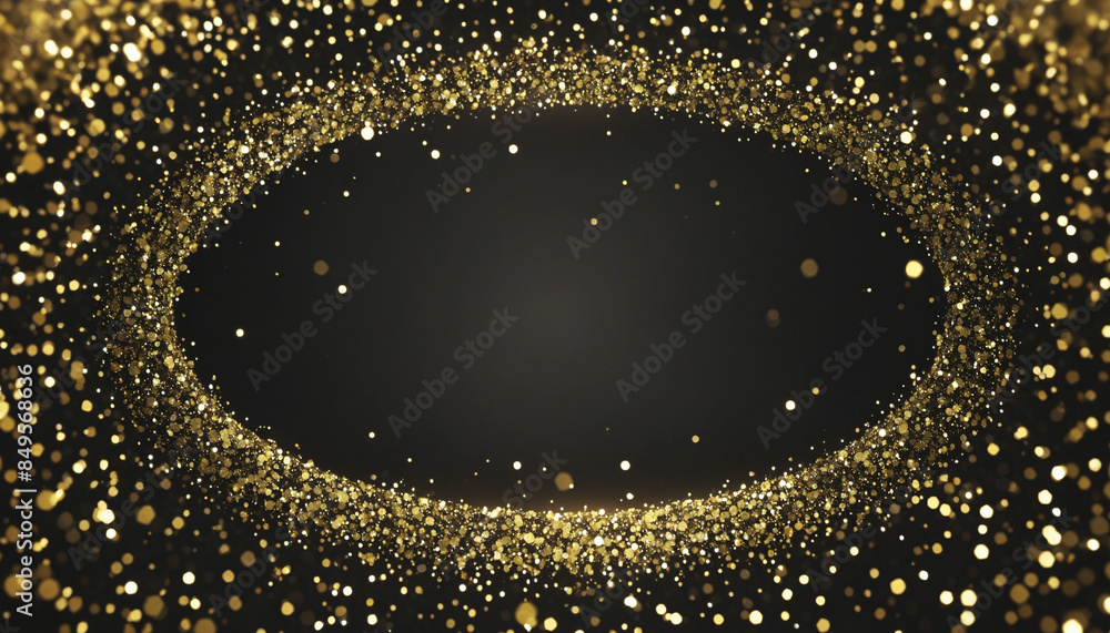 Poster shimmering luxury: a dazzling display of sparkling circles, hexagons, and bokeh in a mesmerizing bac