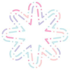 Pastel star, irregular dash shape. Vector illustration.	