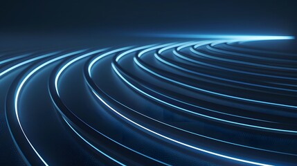 Fototapeta premium Futuristic abstract design featuring blue spiral rings, creating a mesmerizing effect ideal for modern digital backgrounds and tech-inspired visuals.