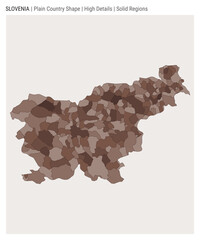 Slovenia plain country map. High details. Solid regions style. Shape of Slovenia. Vector illustration.