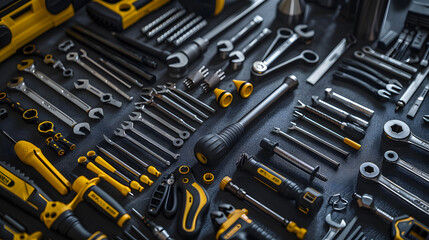 Fototapeta premium A collection of tools, including wrenches, screwdrivers, and pliers