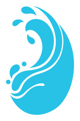 Fototapeta premium Vector illustration of a dynamic blue wave with splashes, perfect for aquatic themes, water-related designs, logos, and environmental graphics