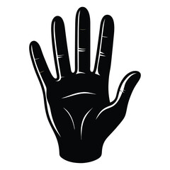 Obraz premium Detailed vector illustration of a human hand silhouette with precise outlines and curves, suitable for design projects, logos, and educational purposes