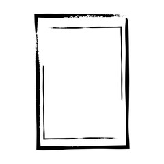 Frame border grunge texture, shape icon for decorative vintage doodle element for design in vector illustration