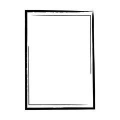 Frame border grunge texture, shape icon for decorative vintage doodle element for design in vector illustration