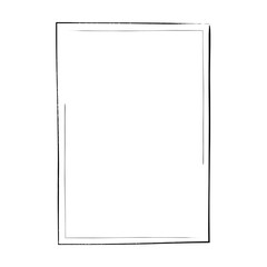 Frame border grunge texture, shape icon for decorative vintage doodle element for design in vector illustration