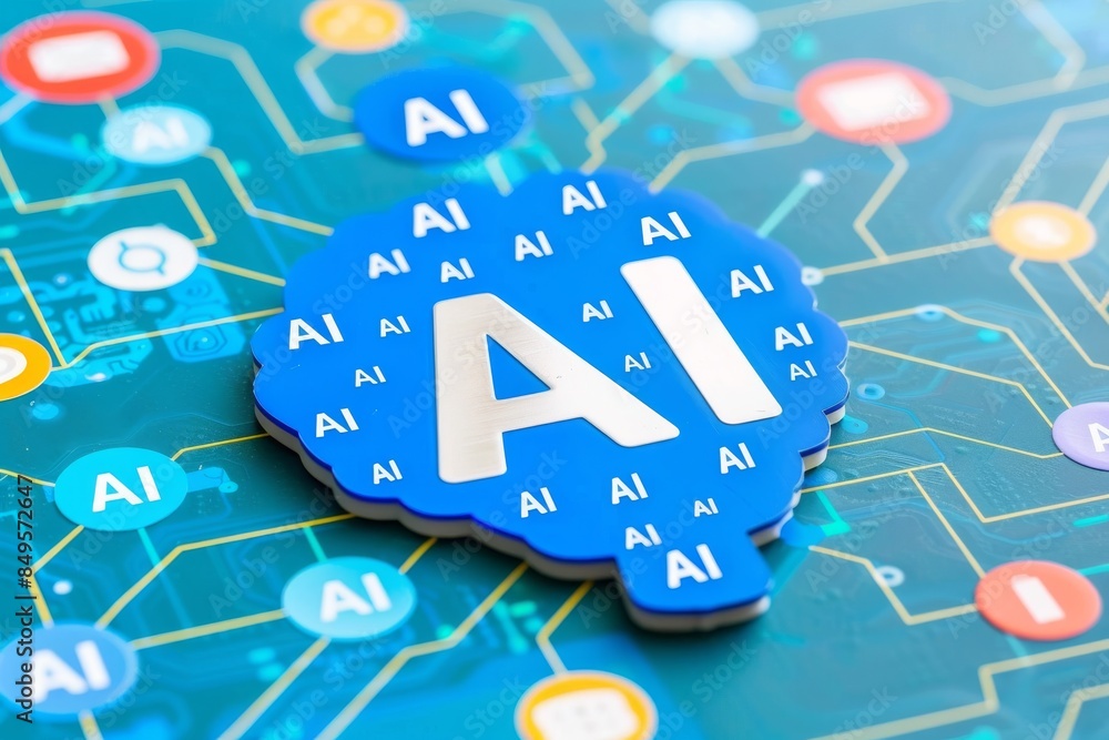 Poster person using smartphone to control ai applications, highlighting the ease and accessibility of manag