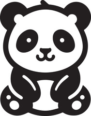 Vector illustration of panda isolated on white background