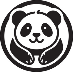 Vector illustration of panda isolated on white background