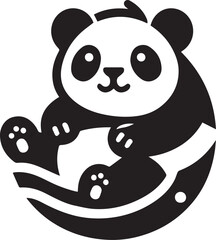 Vector illustration of panda isolated on white background