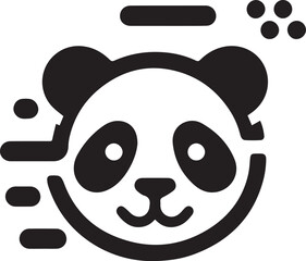 Vector illustration of panda isolated on white background