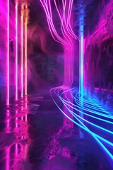 Neon Tunnel Entrance