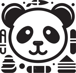 Vector illustration of panda isolated on white background