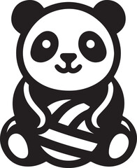 Vector illustration of panda isolated on white background