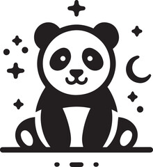 Vector illustration of panda isolated on white background
