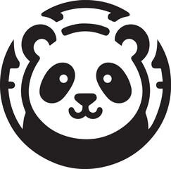 Vector illustration of panda isolated on white background