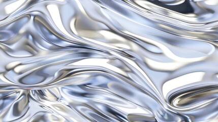 a silver liquid metal texture with mesmerizing waves and a polished surface reminiscent of polished chrome. SEAMLESS PATTERN