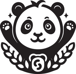 Vector illustration of panda isolated on white background