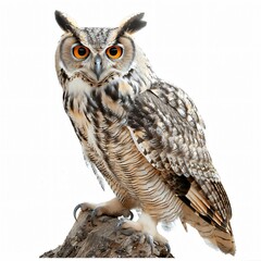 Fototapeta premium A photo of an owl, isolated on a white background for clear png image