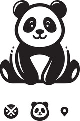 Obraz premium Vector illustration of panda isolated on white background