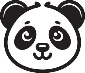 Vector illustration of panda isolated on white background