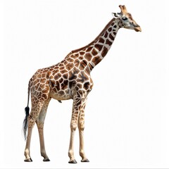 Obraz premium A photo of a giraffe, isolated on a white background for clear png image