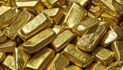 Glistering gold nugget background symbolizing wealth and success in the finance industry