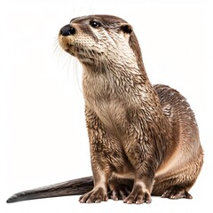 A photo of a otter, isolated on a white background for clear png image