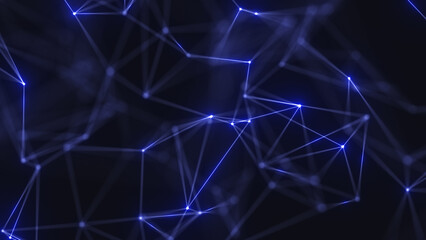 Abstract technology background from lines and dots. Plexus space geometrical backdrop