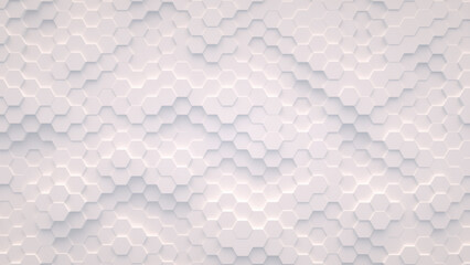 Abstract white background from hexagons