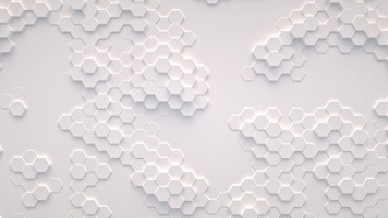 Abstract background from white hexagons
