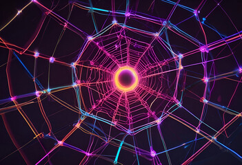 Abstract neon web