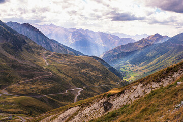 Fototapeta premium Mountain scenery in summer in the Pyrenees, France 