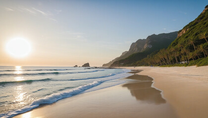 Obraz premium Heavenly Sunrise on the Beach Shore