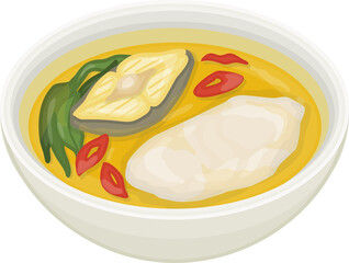 Indonesian Food Papeda Illustration