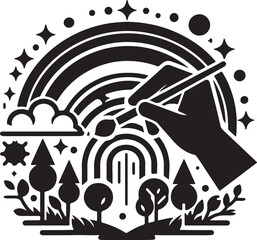 Fototapeta premium rainbow or color spectrum flat icon for apps and websites