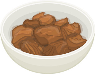 Indonesian Food Rendang Illustration