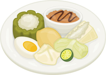 Indonesian Food Siomay Baso Tahu Illustration