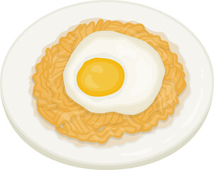 Indonesian Food Mie Goreng Illustration