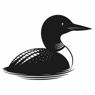 recommend clip art:  Common Loon outline vector artwork illustration