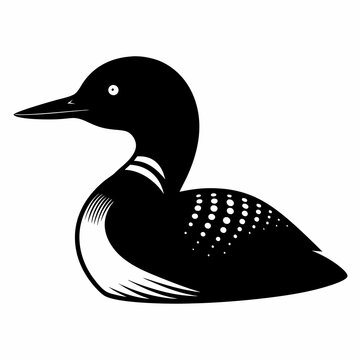recommend clip art:  Common Loon outline vector artwork illustration