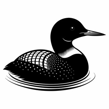 recommend clip art:  Common Loon outline vector artwork illustration