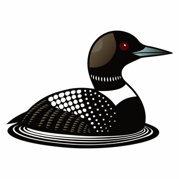 recommend clip art:  Common Loon outline vector artwork illustration