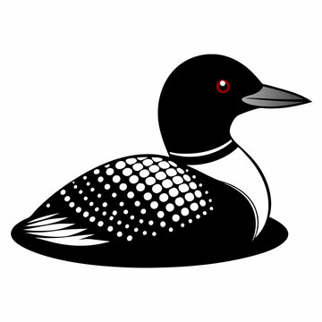 recommend clip art:  Common Loon outline vector artwork illustration